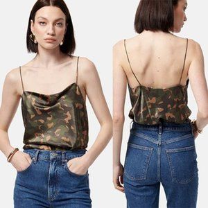 NWT Cami NYC Axel Spaghetti Strap Classic Camo Bodysuit Blouse Top